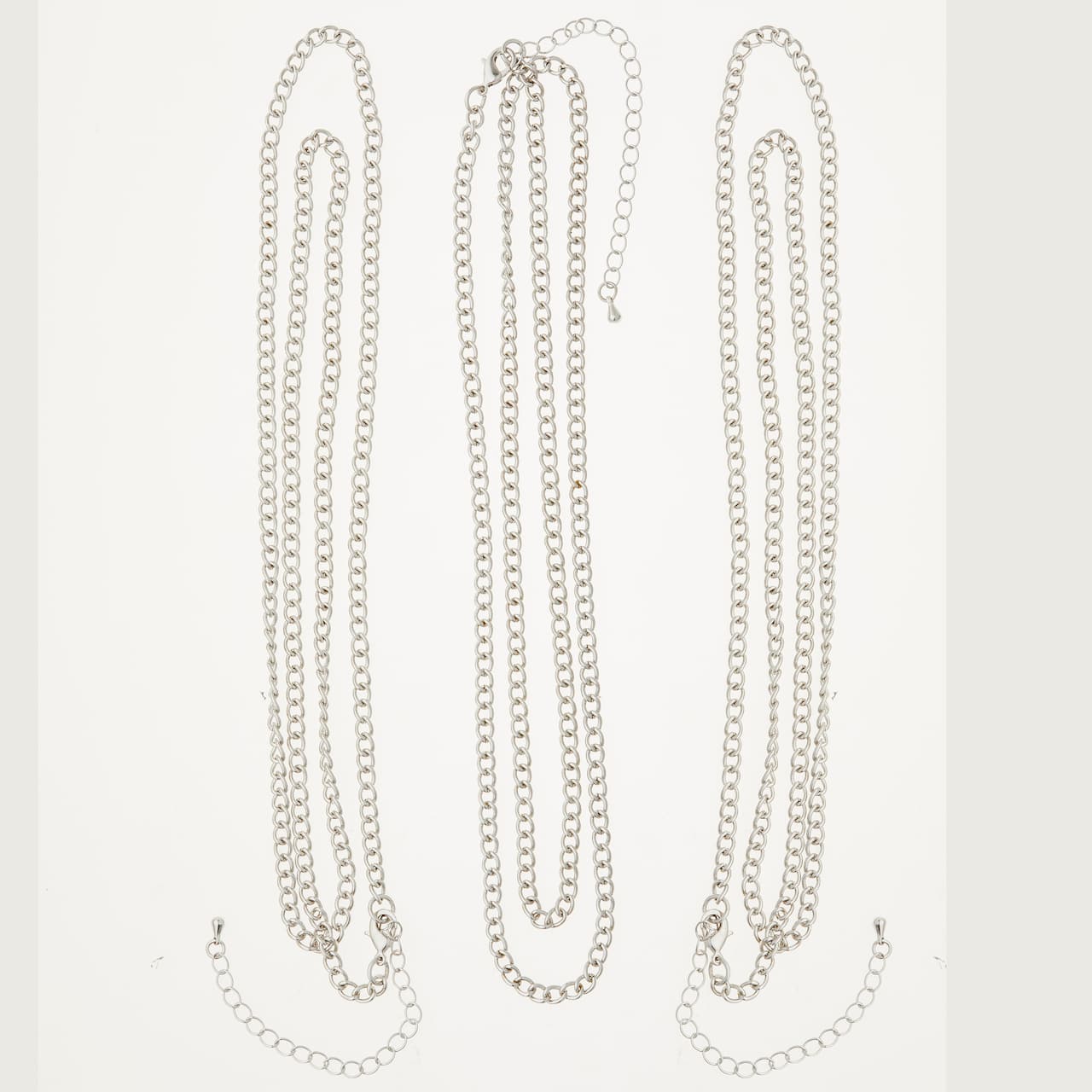 12 Packs: 3 ct. (36 total) 30" Rhodium Curb Chain Necklaces by Bead Landing™
